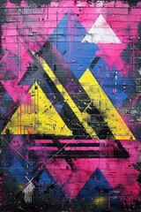 Fototapeta premium Abstract Geometric Graffiti Wall Art Design
