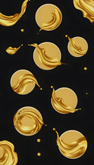 Gold Paint Swirls Texture Art

