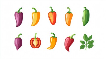 Vibrant Red Chili Pepper Icon Vector for Culinary Designs