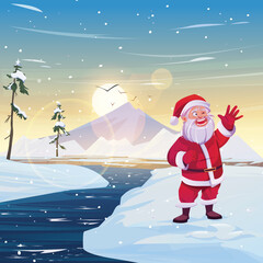 santa claus on a sledge