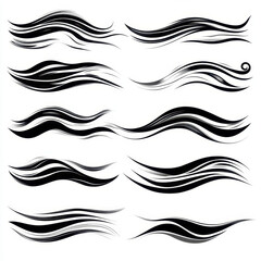 Fototapeta premium Stylish black abstract wave designs for graphic projects and art