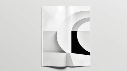 A minimalist black and white photograph featuring abstract geometric shapes and lines, creating a modern and artistic composition