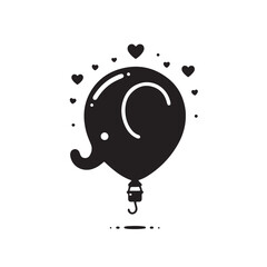 balloon animal silhouette vector illustration