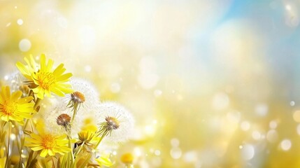 Captivating floral elements and dandelions enhance the seasonal atmosphere.