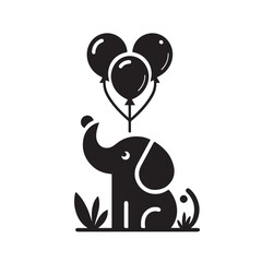 balloon animal silhouette vector illustration