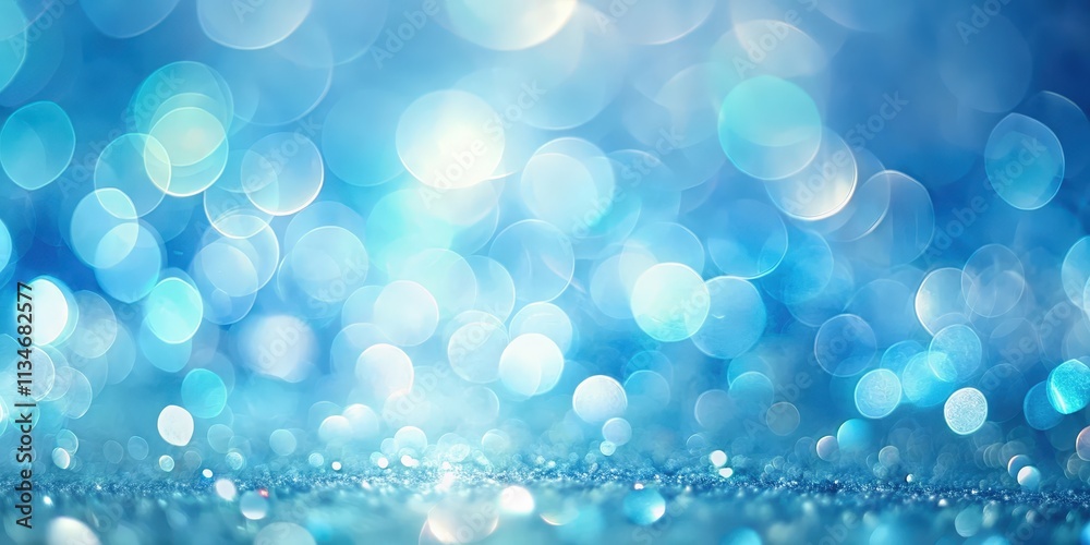 Aufkleber a soft blue bokeh background with sparkles and a light, airy feeling.