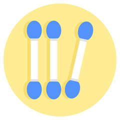 Conceptual flat design icon of cotton buds