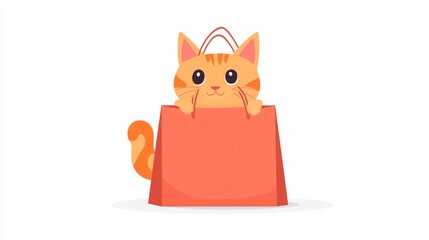 Pet Shop Shopping Bag Vector Isolated Illustration for Animal Lovers and Pet Store Graphics