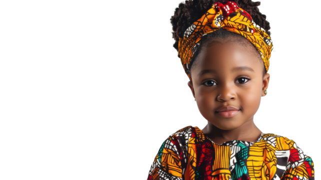 Celebrating Heritage: A Child Dressed in Traditional African Clothing Showcasing Cultural Identity and Pride.