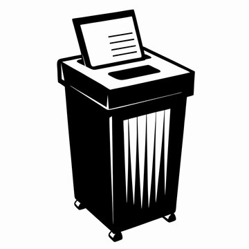 black shredder with paper document clip art preview