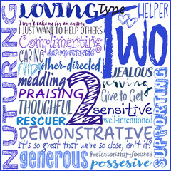 Enneagram Type 2 graphic with type descriptions