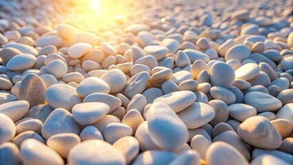 Fototapeta premium Moody, dark aesthetic: white pebbles gleam subtly in low-light photography.