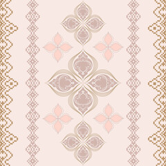 Ornament in vector pattern.Vector seamless pattern with a set of beautiful ornaments on a colored background.