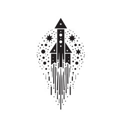 firework rocket silhouette vector illustration