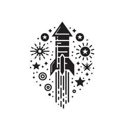 firework rocket silhouette vector illustration