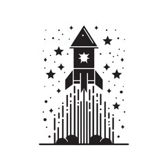 firework rocket silhouette vector illustration