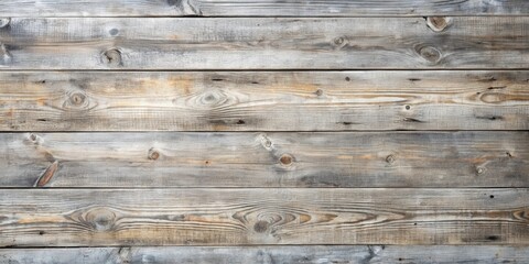 Naklejka premium Weathered Wooden Planks With Knots And Grain Patterns