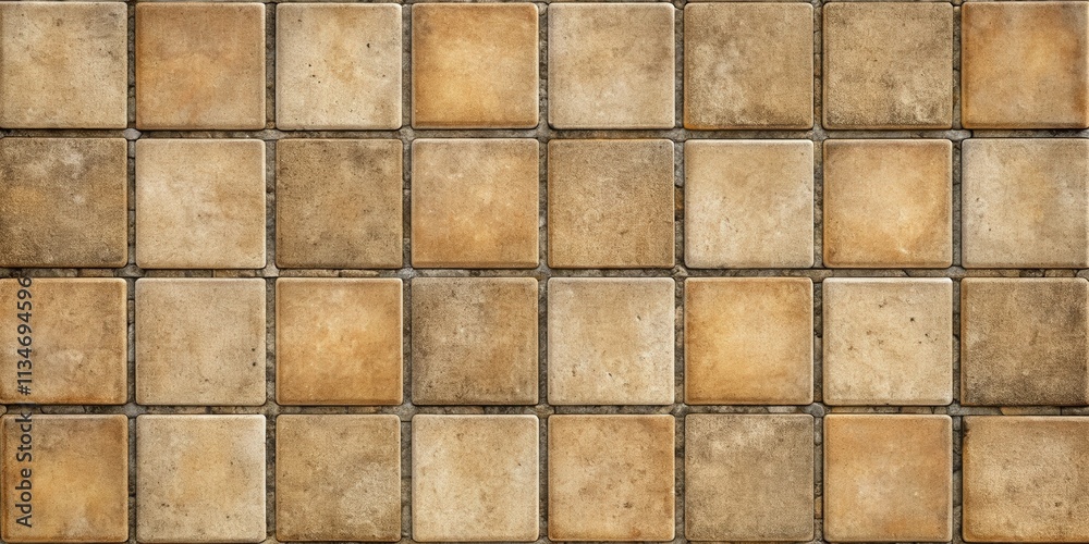 Aufkleber a seamless pattern of square tiles in earthy tones, ideal for interior design projects, offering a t