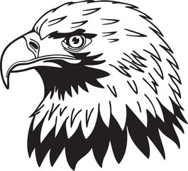 Obraz premium black eagle head vector drawing for web and mobile print,eagle vector drawing 