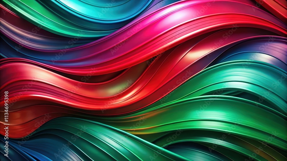 Poster Abstract background with flowing colorful ribbons, creating a dynamic and modern design.