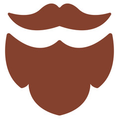 A flat design icon of mustache prop