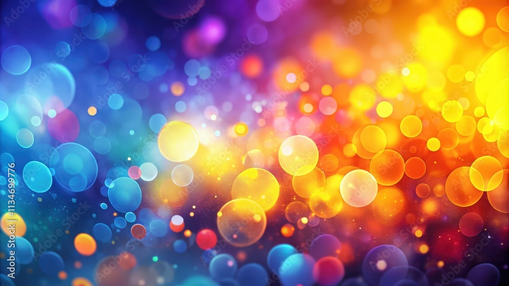 Poster Abstract Bokeh Background with Blurry Circles of Color and a Glittery Effect