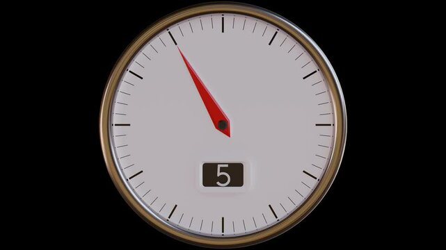10 second countdown timer animation. Classic Clock. Stopwatch timer 10 to 0 second. Black background. Streamlabs OBS Social Media Overlay. countdown from 10