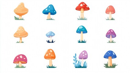 Mushroom Icon Vector Isolated on Transparent Background for Graphic Design Projects