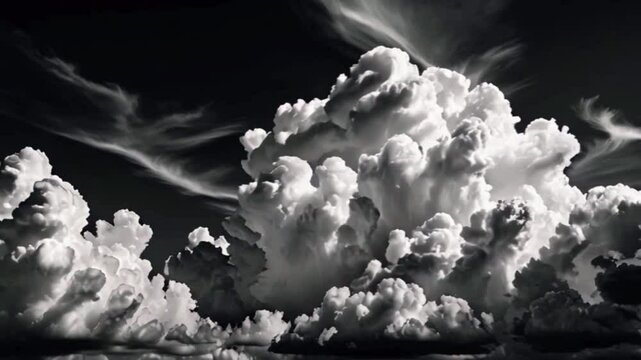 photo of black and white sky cloud background, bnw sky photo, monochrome cloud background, 4k Wallpaper Background Animation Video