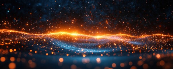 Naklejka premium Futuristic Digital Background for Networks, Artificial Intelligence, Data Transfer, Encryption, Multimedia, and Technology