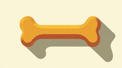 Dog Bone Icon: Long Shadow Flat Design Single