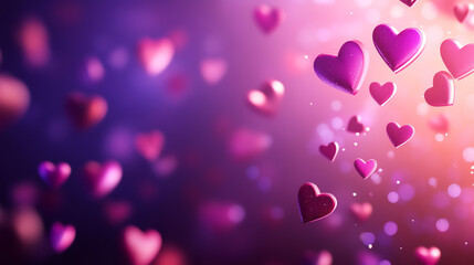 Soft floating hearts create a romantic atmosphere filled with love and warmth.