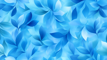 A vibrant blue background featuring delightful leaf patterns in soft hues.