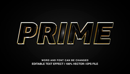 Prime Text Effect: Premium Gold and Black 3D Text Style 