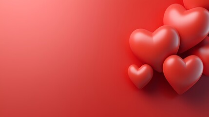 Bright red hearts valentine's day background digital artwork romantic close-up love concept