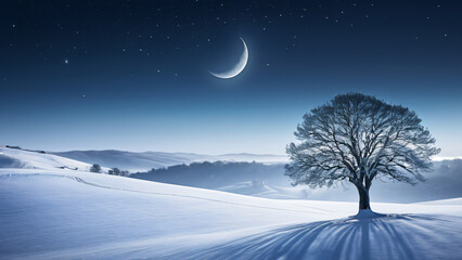 winter landscape with snow