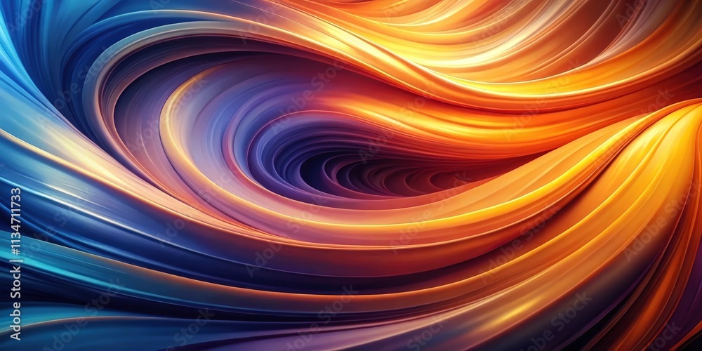 Leinwandbilder A Vivid Abstract Swirl of Blue and Orange Hues, Intertwining and Creating a Visually Captivating Dynamic Composition