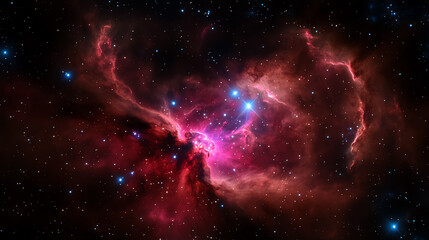 A stunning nebula surrounded by vibrant stars and cosmic dust in deep space.