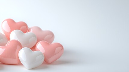 Minimalist valentine's day hearts display a studio setting for love concept