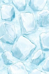 A Seamless Pattern Of Icy Blue Cubes