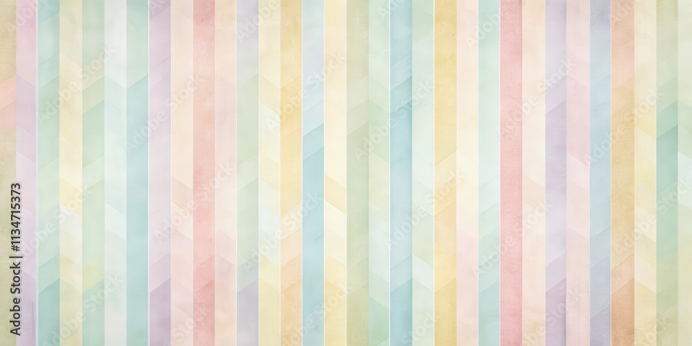 Poster Abstract Geometric Pattern with Soft Pastel Colors and Chevron Stripes