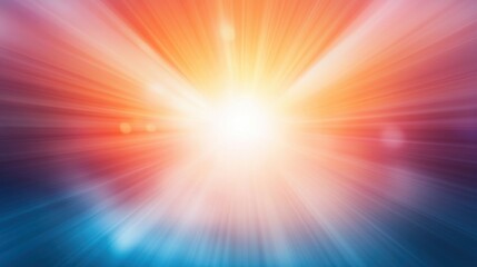 Obraz premium A vibrant burst of light radiating in shades of orange and blue, creating a dynamic and energetic atmosphere.