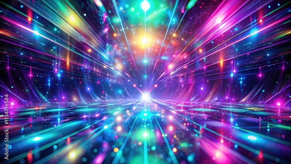 Leinwandbilder a kaleidoscope of neon lights and glowing particles converge in a mesmerizing display of abstract ar