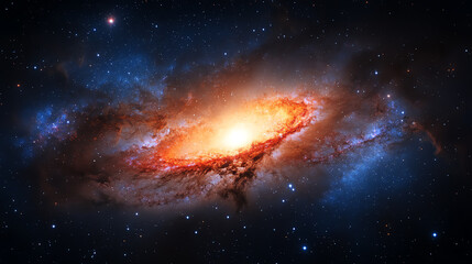 Fototapeta premium A stunning galaxy captivating with vibrant colors and deep cosmic beauty.