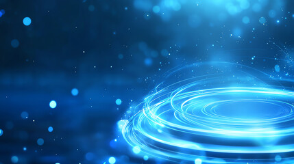 Obraz premium Dynamic blue light swirls creating a mesmerizing abstract background.