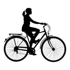 Obraz premium Silhouette of a woman riding a bicycle.
