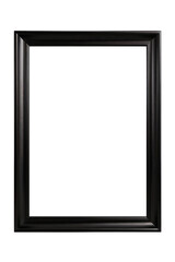 Fine Art Black Picture Frame, isolated on cutout, transparent png