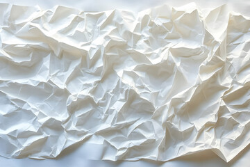 Obraz premium Crumpled white paper texture background.