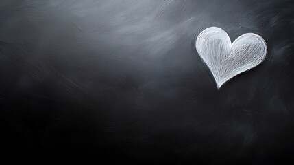 Romantic chalk heart drawing on dark surface a valentine's day artistic concept