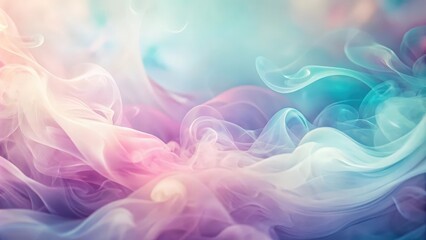 Obraz premium Abstract ethereal swirls of color, a delicate ballet of pastel hues, like a dream in motion.